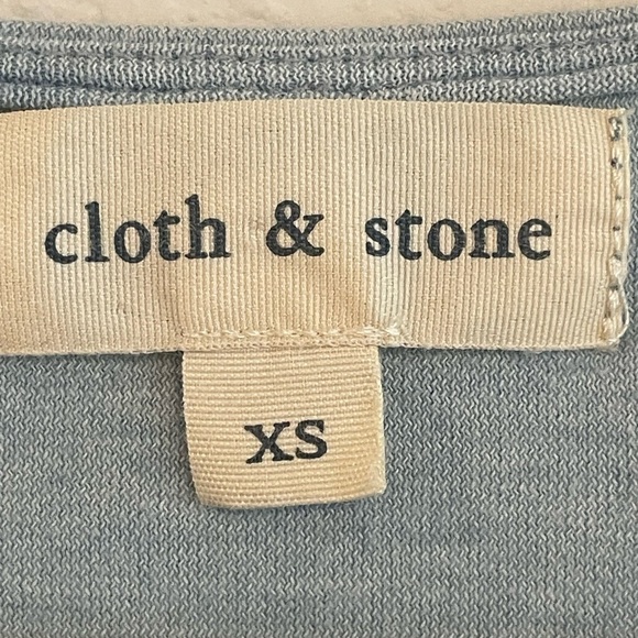 Cloth & Stone Anthropologie Women Shift Midi Medium Dress Blue Cotton Longline - Picture 7 of 12